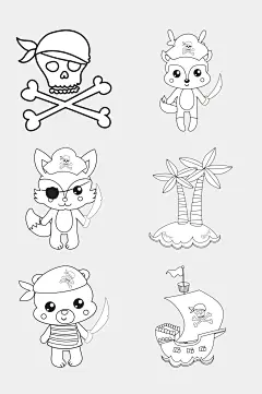 玩具熊手绘卡通简笔画免抠素材