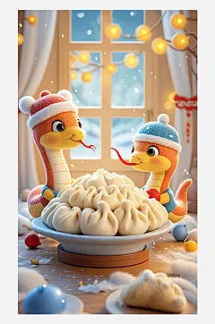 立冬海报设计羊毛毡3D卡通餐盘上