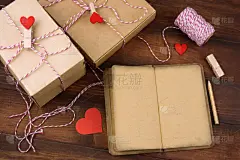 包装纸,视角,静物,可爱的,贺卡,浪漫,铅笔,板条箱,消息,盒子