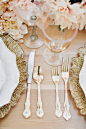 peach and gold table. <3