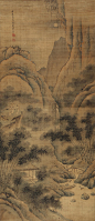 （清）史喻义《赏月图》，117×50 cm， 约5.4平尺。拍品。
史喻义，绍兴人。史颜节（1596—？）子。墨竹能绍父艺。