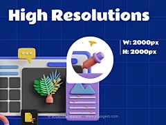 20款3D趣味卡通多媒体设计UI操作界面插图插画png免抠图片素材素材