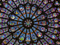 stained glass window;Notre Dame Cathedral, Paris, France