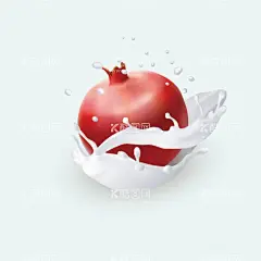 石榴牛奶水果  - 源文件下载【酷图网】牛奶水果,牛奶石榴,手绘石榴,AI石榴,矢量石榴