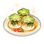 Jade Parcels : Jade Parcels (Chinese: 翡玉什锦袋 Fěiyù Shíjǐn Dài, "Jadeite Assorted Parcels") is a food item that the player can cook. The recipe for Jade Parcels is obtained during the Cooking Showdown quest. Depending on the quality, Jade Parcels 