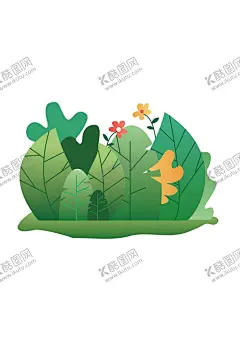 扁平风花草 【酷图网】花草,花从,扁平风花从,春天,植树节,插画,