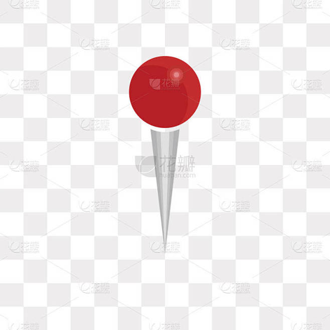 在透明背景上隔离的 pin 矢量图标, pin 徽标概念