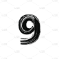 干的,画笔,数字9,动物手,纹理效果,绘画插图,性格,计算机制图,计算机图形学,知识