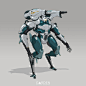 Shoulder Canon Troops, Tom Garden : Some more sketches for some mech suits!