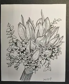 线描～花束