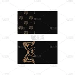 名片黑色与棕色曼荼罗装饰您的个性。