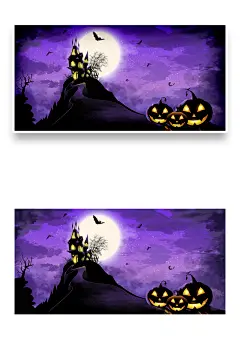 卡通手绘万圣节鬼节插画海报