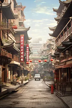 市政景观城乡商业街素材