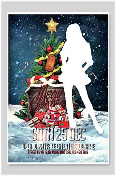 创意精美欧美风圣诞节海报