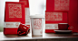 红色咖啡店包装系列设计形变几何色彩-古田路9号-品牌创意/版权保护平台