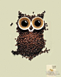 非常喜欢的咖啡广告设计，猫头鹰可爱爆了_加意