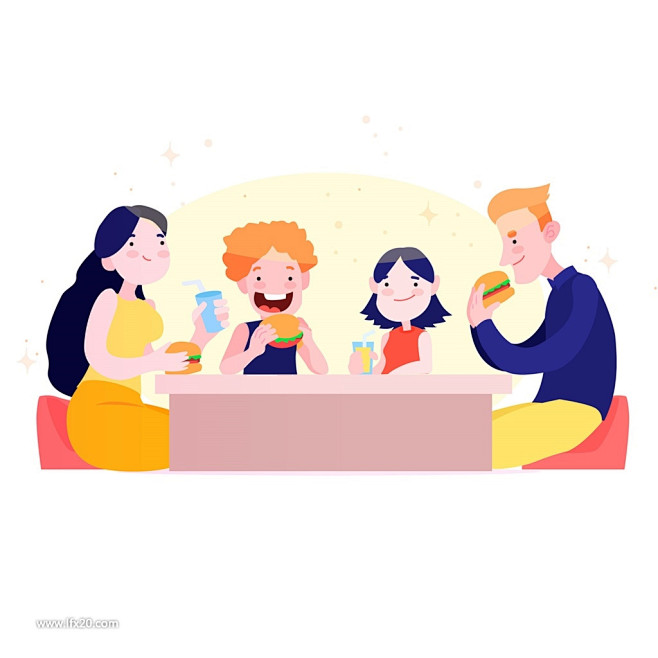 家人人物插画