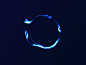 Flowing light technology ui animation blue automatic light form particle