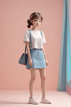 时尚服饰双12电商购物女孩人物模型