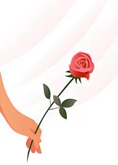 图源免费EPS |带有女性手和玫瑰的浪漫卡片。柔和的浅色背景。带有文字位置的爱情矢量插图。垂直海报