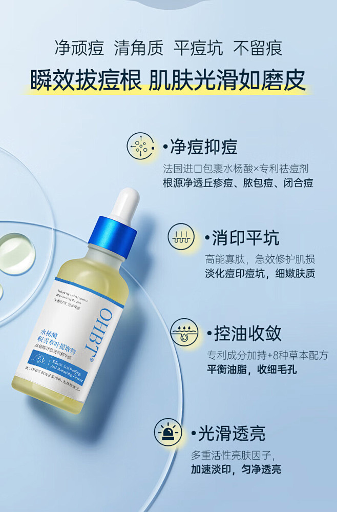 【OHBT精华液】OHBT果酸水杨酸精华...