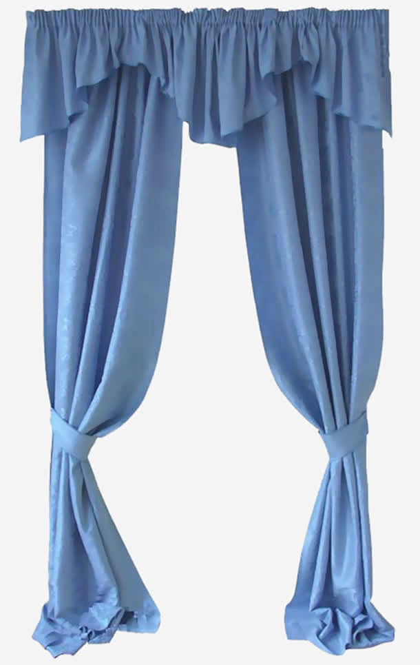 蓝色窗帘素材