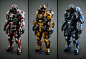 Planetside Arena - Class armour, Ranulf Busby | Doku : Concepted, modelled, rigged and textured armour for the 3 classes.  All share a single 2048 texture set with tint masks.