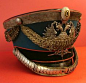 Side view of a full Dress Shako Kiver Hat of a Corps of Engineers General, circa early 1900s.
