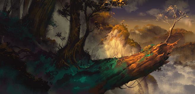 雾山五行水墨动画场景