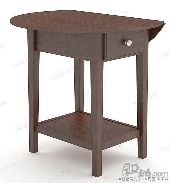 现代简约流行棕色钢木圆形带抽屉圆桌可折叠...