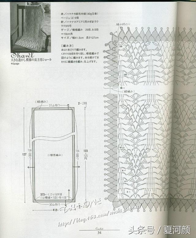 分享一组精美的秋冬季女士披肩与编织图解，...