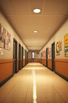 教学楼走廊长廊过道摄影图
