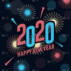 2020,贺卡,模板,矢量,新年前夕,背景,礼物,闪亮的,黄金