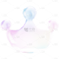 手绘-泡泡装饰元素贴纸-皇冠