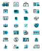 Monochromatic Icons : A set of icons showcasing the Department of Education's efforts and interventions for the past six months on helping learners and employees of areas that had been hit by Typhoon Haiyan (Yolanda).