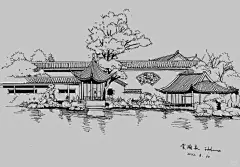 建筑手绘速写苏州园林临摹版