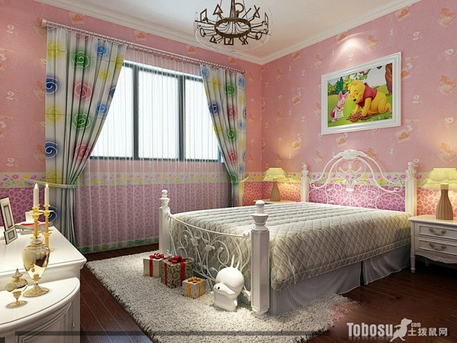 温馨舒适儿童房空间设计—土拨鼠装饰设计门...