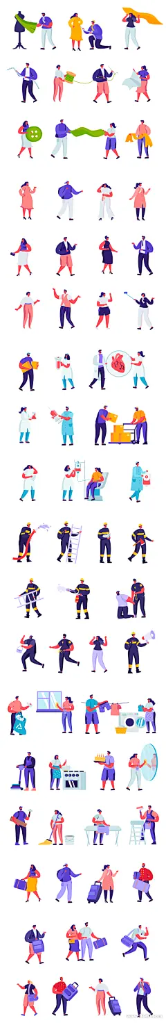 源文件 - 200+矢量人物场景插画（AI,SVG,PNG）_人物插画_素材下载-乐分享素材网