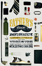 Father's Day #typography collection of fatherly artifacts. love the use of actual objects.