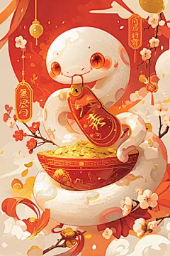 新年生肖蛇卡通蛇年主题素材