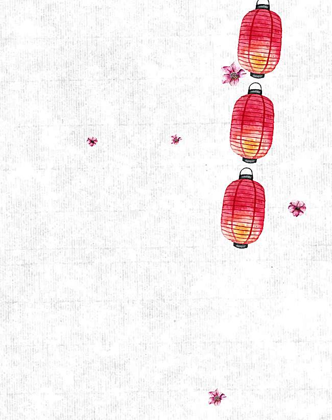 矢量古风手绘灯笼节日背景素材