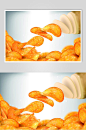 薯片橙色简约大气高端食品矢量素材