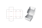 面包店折叠盒包装盒设计模切图刀模图EPS矢量模板 Bakery folding box template :  