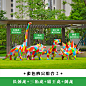 抽象几何恐龙雕塑玻璃钢侏罗纪游乐场景区商场幼儿园切面装饰摆件-淘宝网