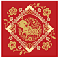中式古风新年牛年春节灯笼团结佳节活动海报矢量图平面设计VI素材-淘宝网