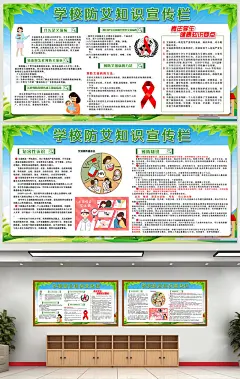 学校艾滋病防治教育宣传栏展板排版