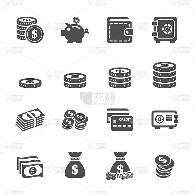 金钱图标设置，向量eps10