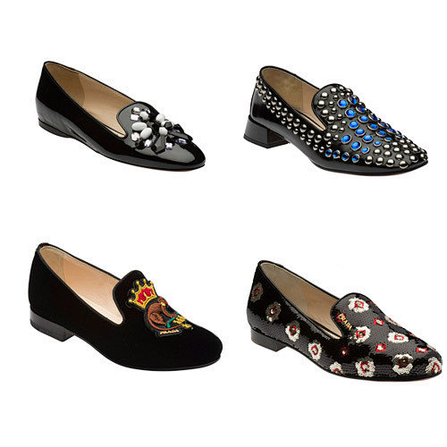 独具风格 Prada2013春夏平底鞋