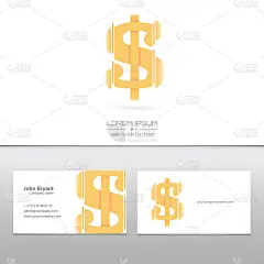 艺术插图创意名片模板。公司最小商务名片与字母。