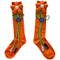 集合了袜子 原创手工可拆卸系列 可爱清新减龄甜美花花橘色小腿袜-淘宝网